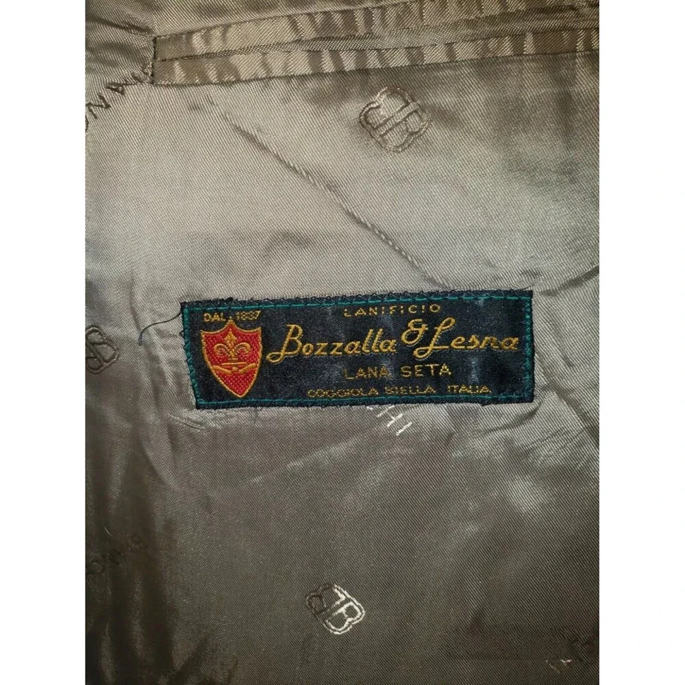 LBM BIANCHI Bozzella & Lesna Italian Blazer Glen Check Wool Silk Men 40R